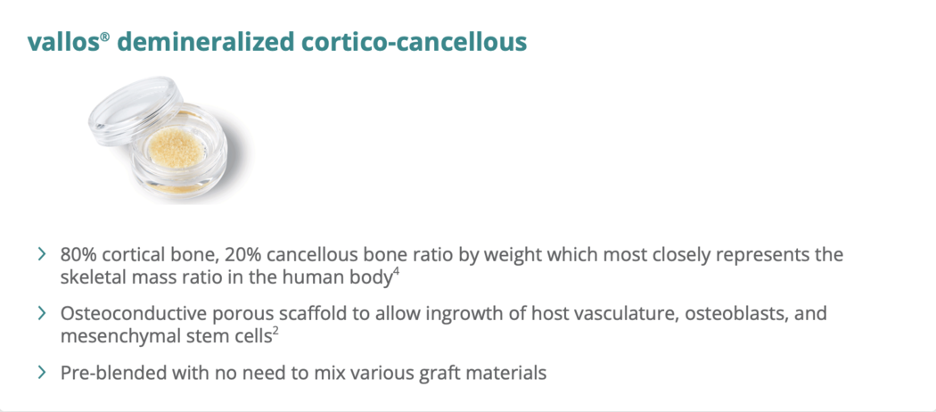 vallos® demineralized cortico-cancellous