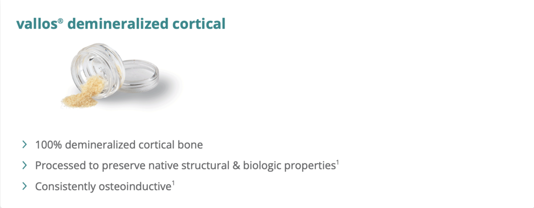 vallos® demineralized cortical